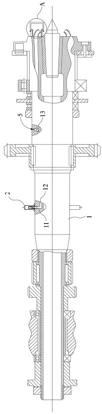 Main shaft capable of blocking nozzle and working method