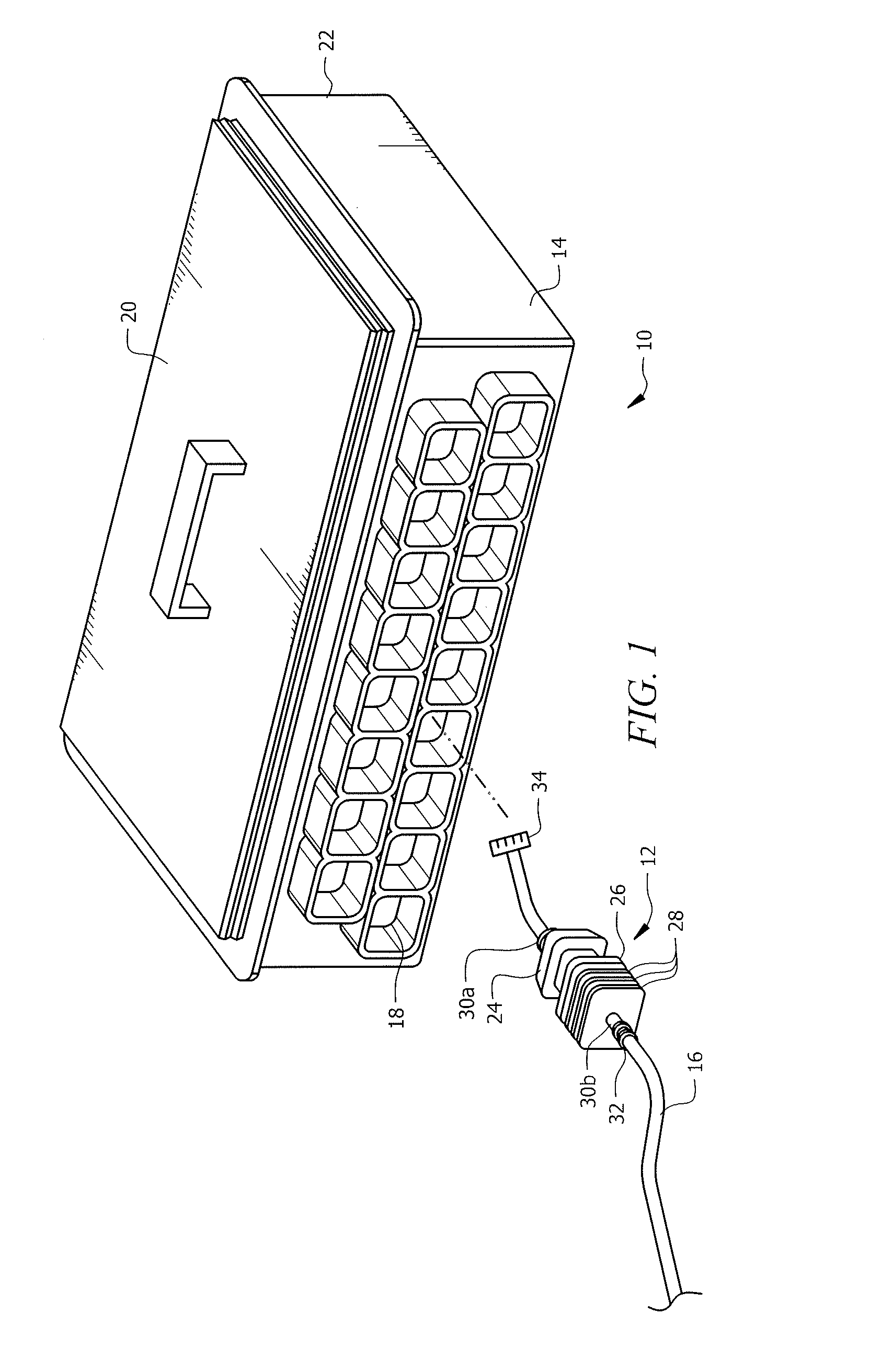 Connector plug with flexible ridges and having a hook with a beveled surface