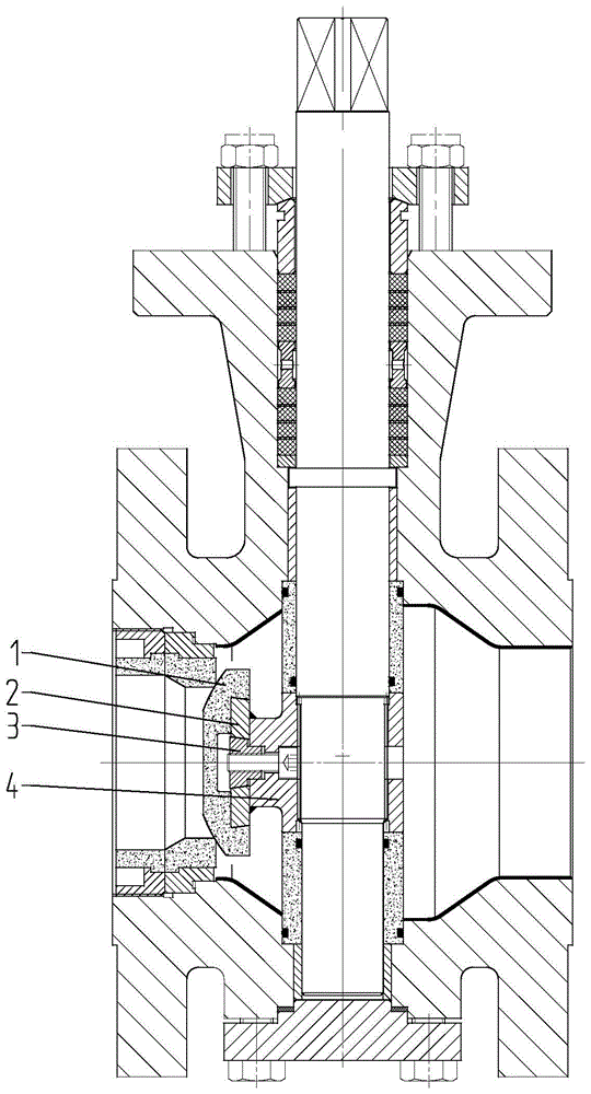 Ball cone surface locking structure of a scour-resistant eccentric ball valve