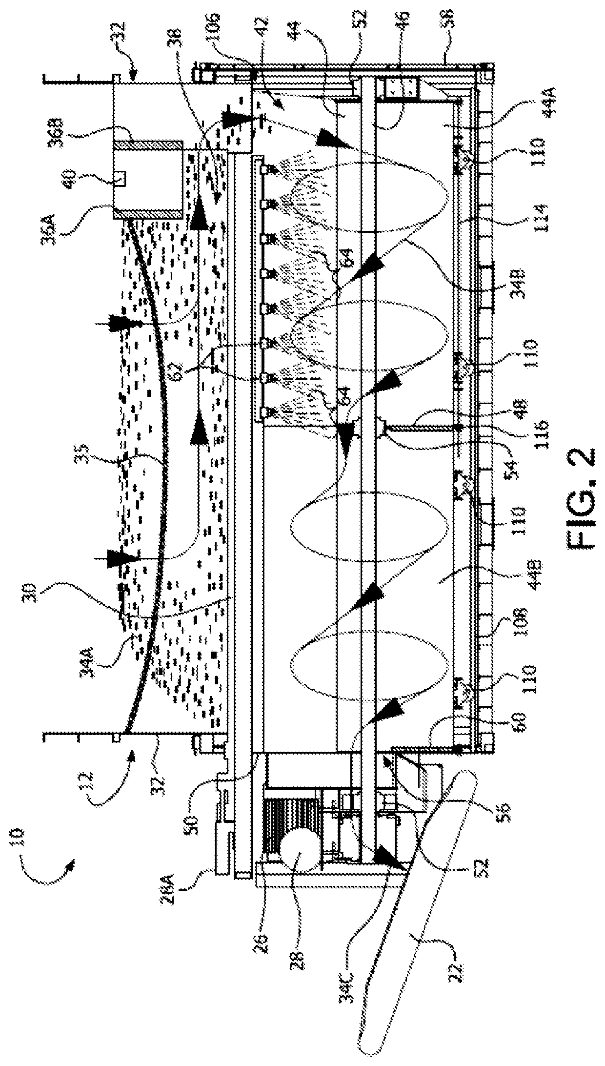 Functional treatment application to particulate materials such as mulch or potting soil