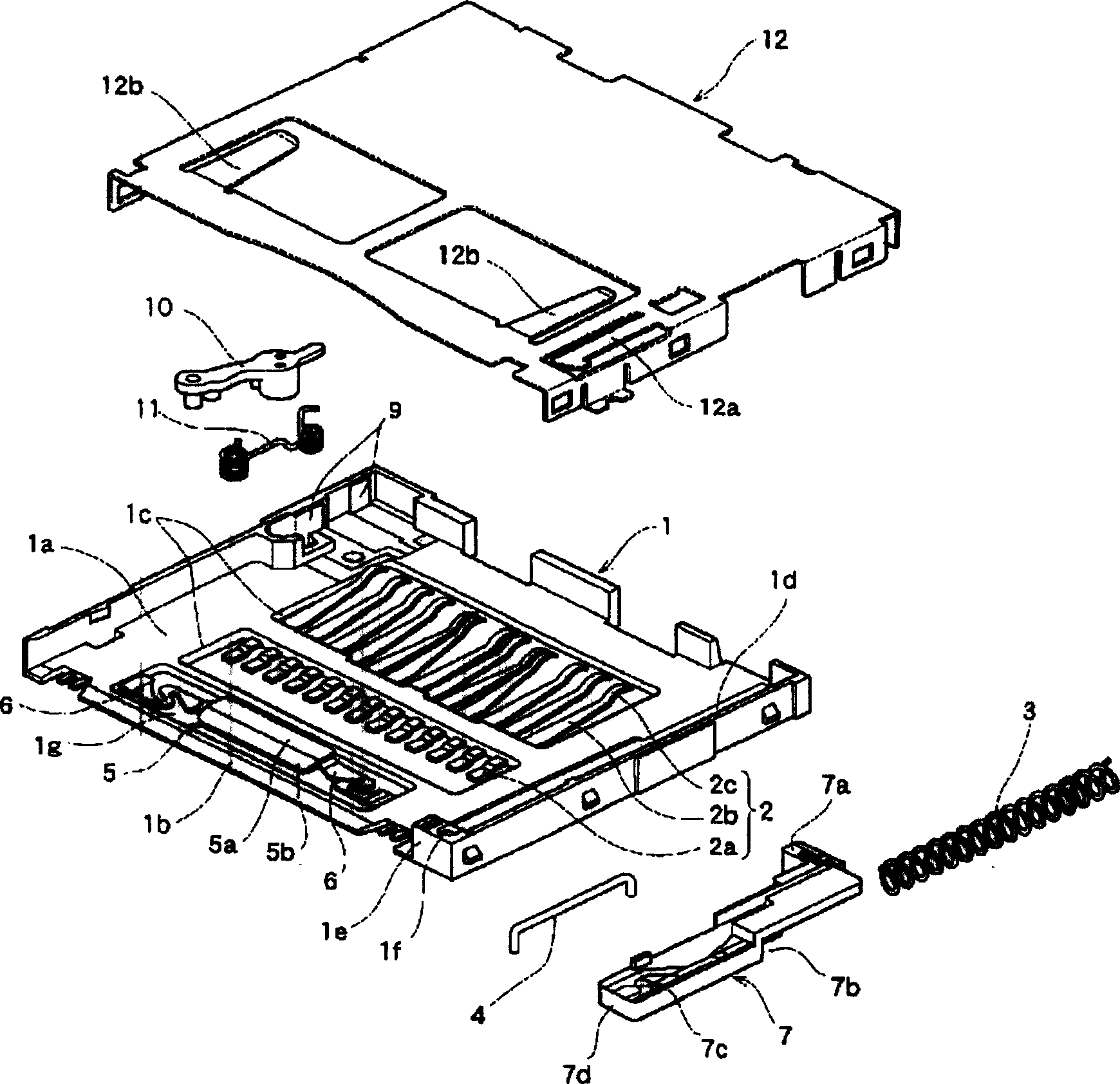 Connector device for card use