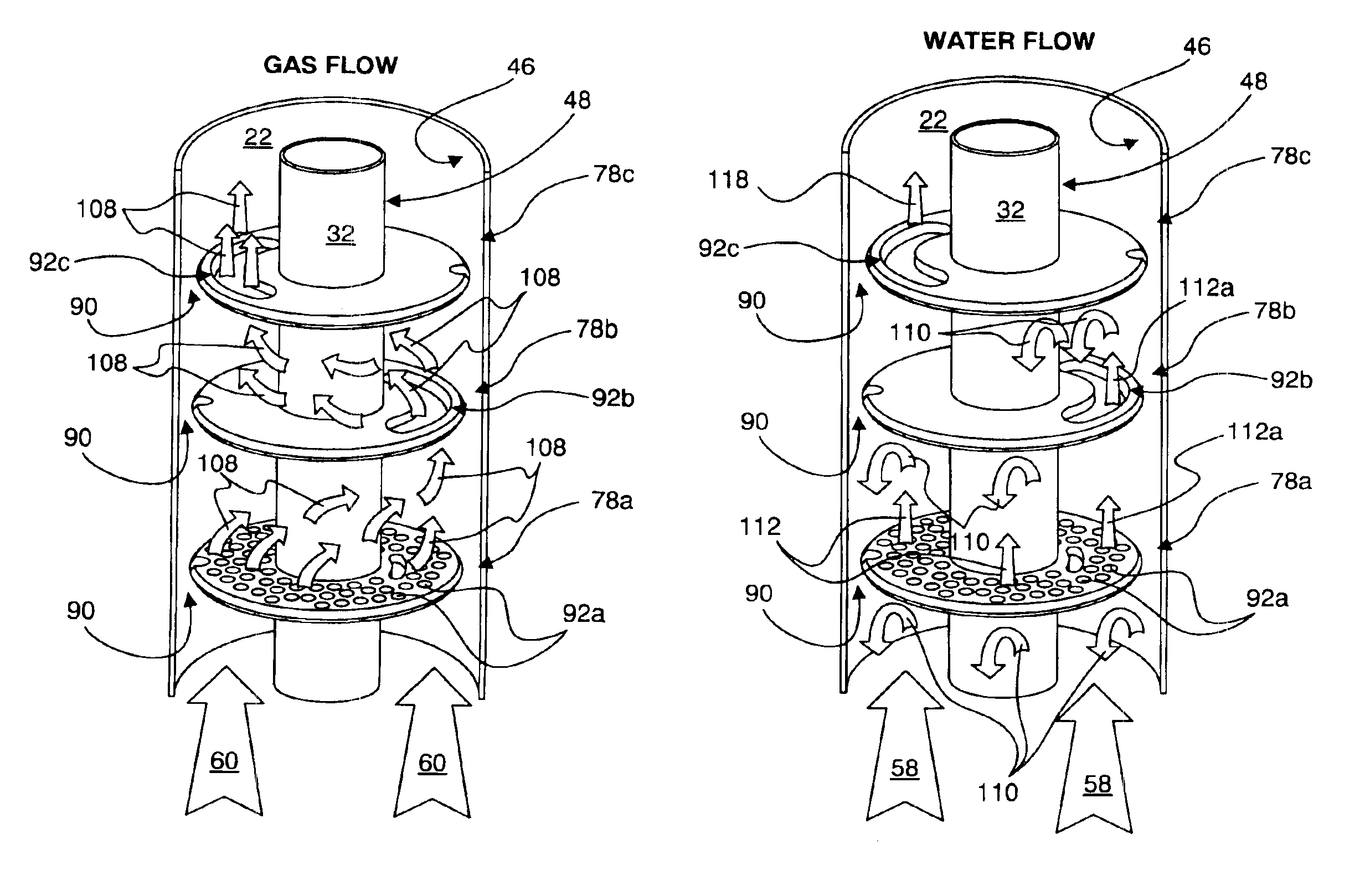 Baffle system for two-phase annular flow