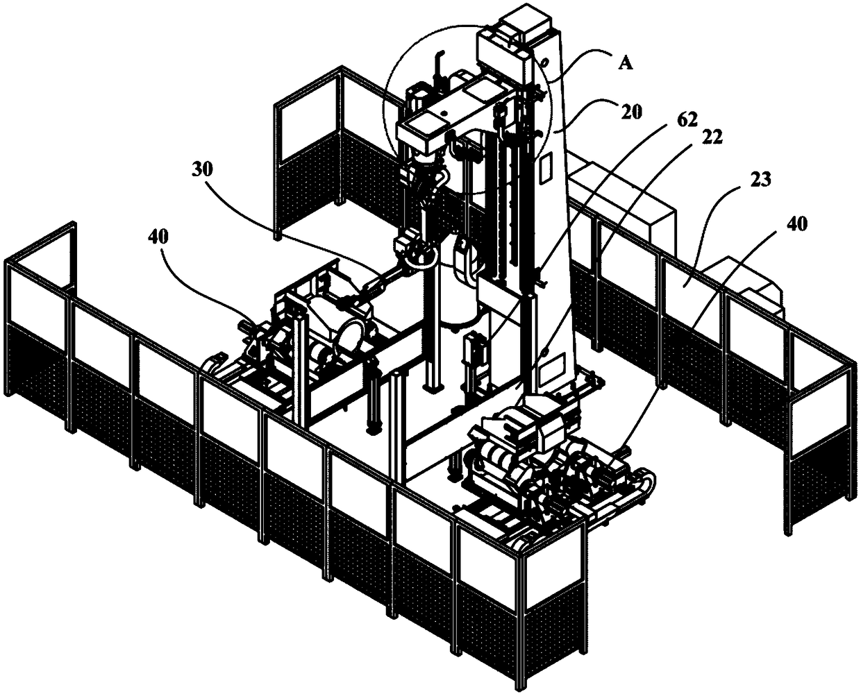 Robot automatic gouging welding steel ring workstation and using method thereof