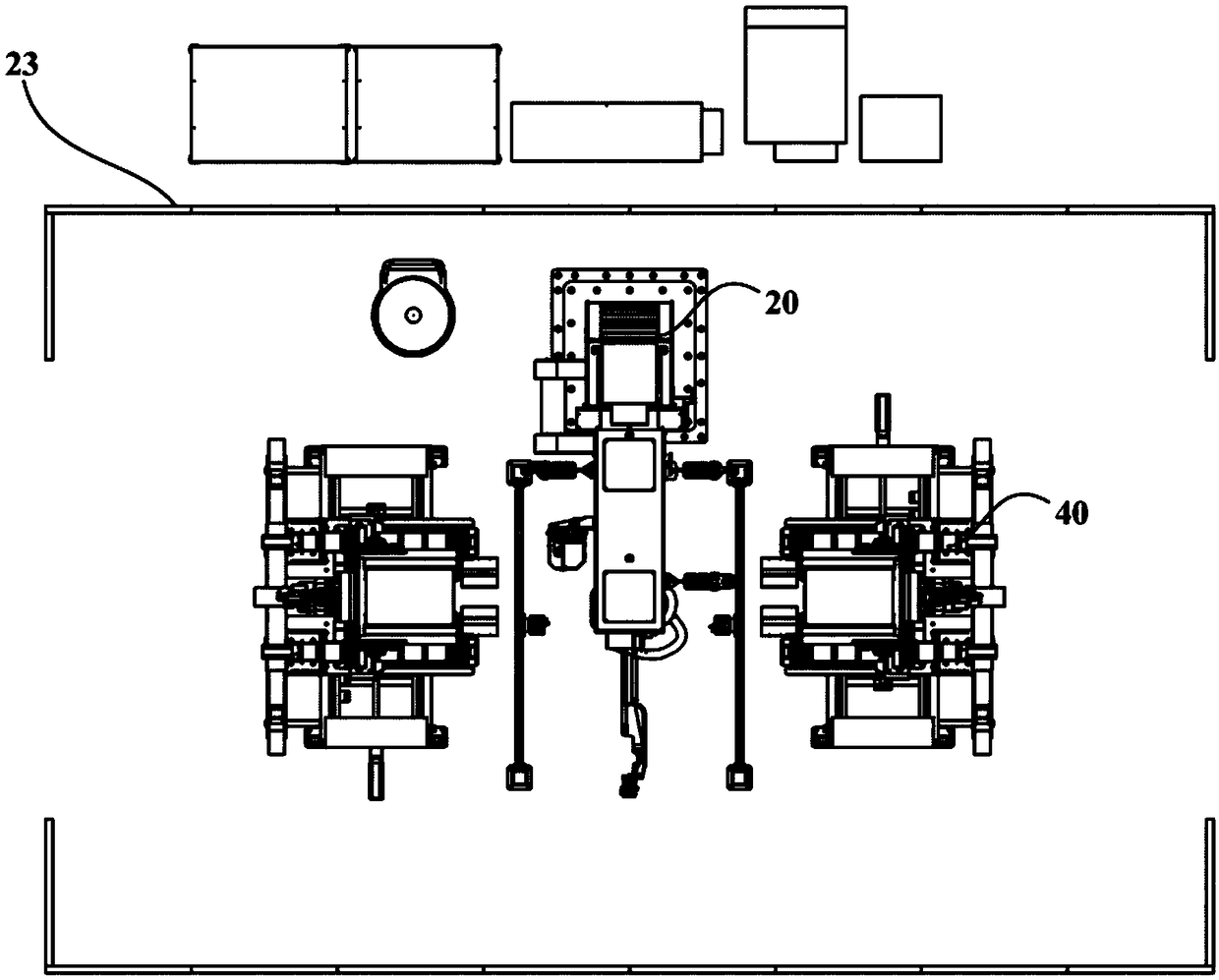 Robot automatic gouging welding steel ring workstation and using method thereof