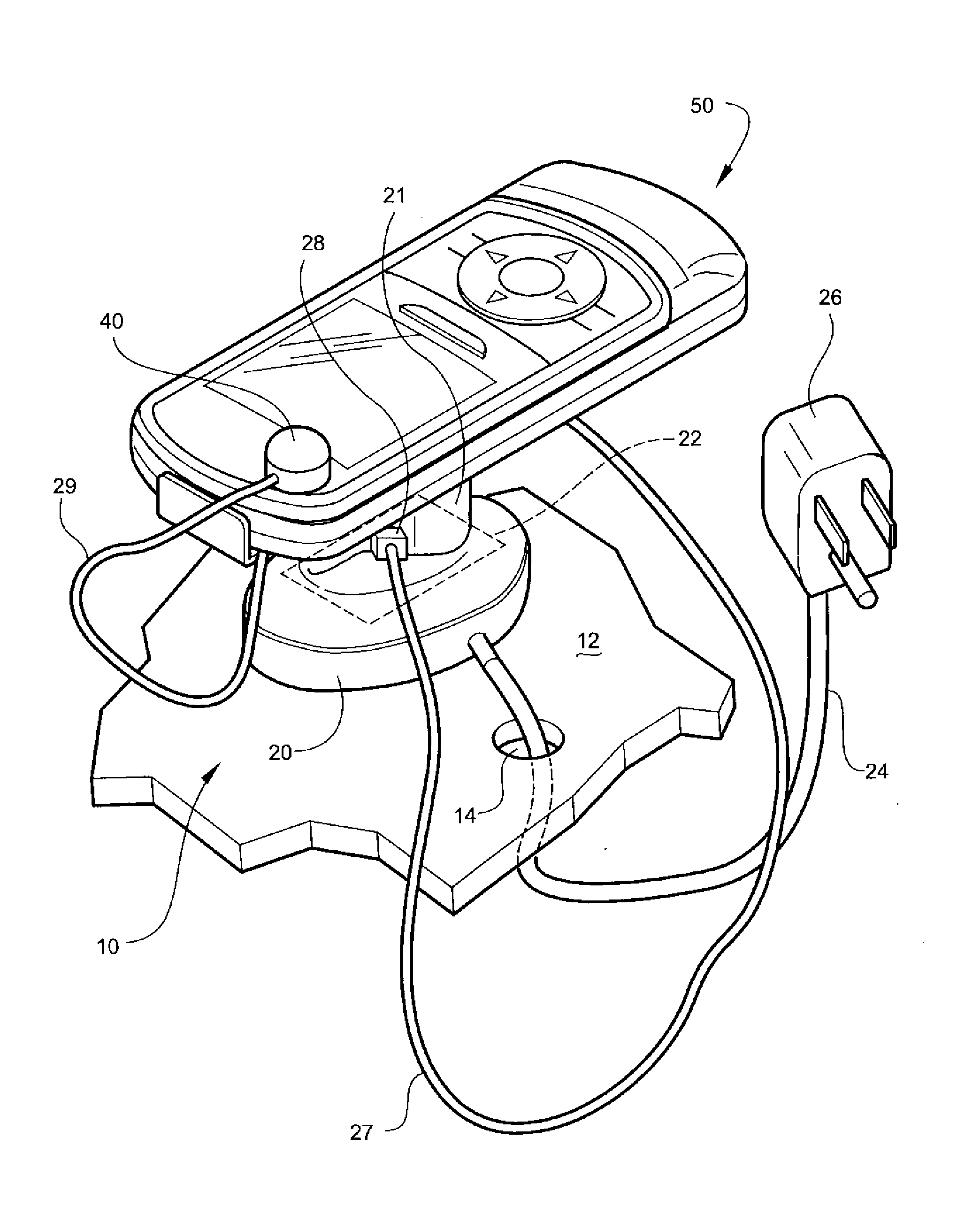 Security device including sensor having an extension