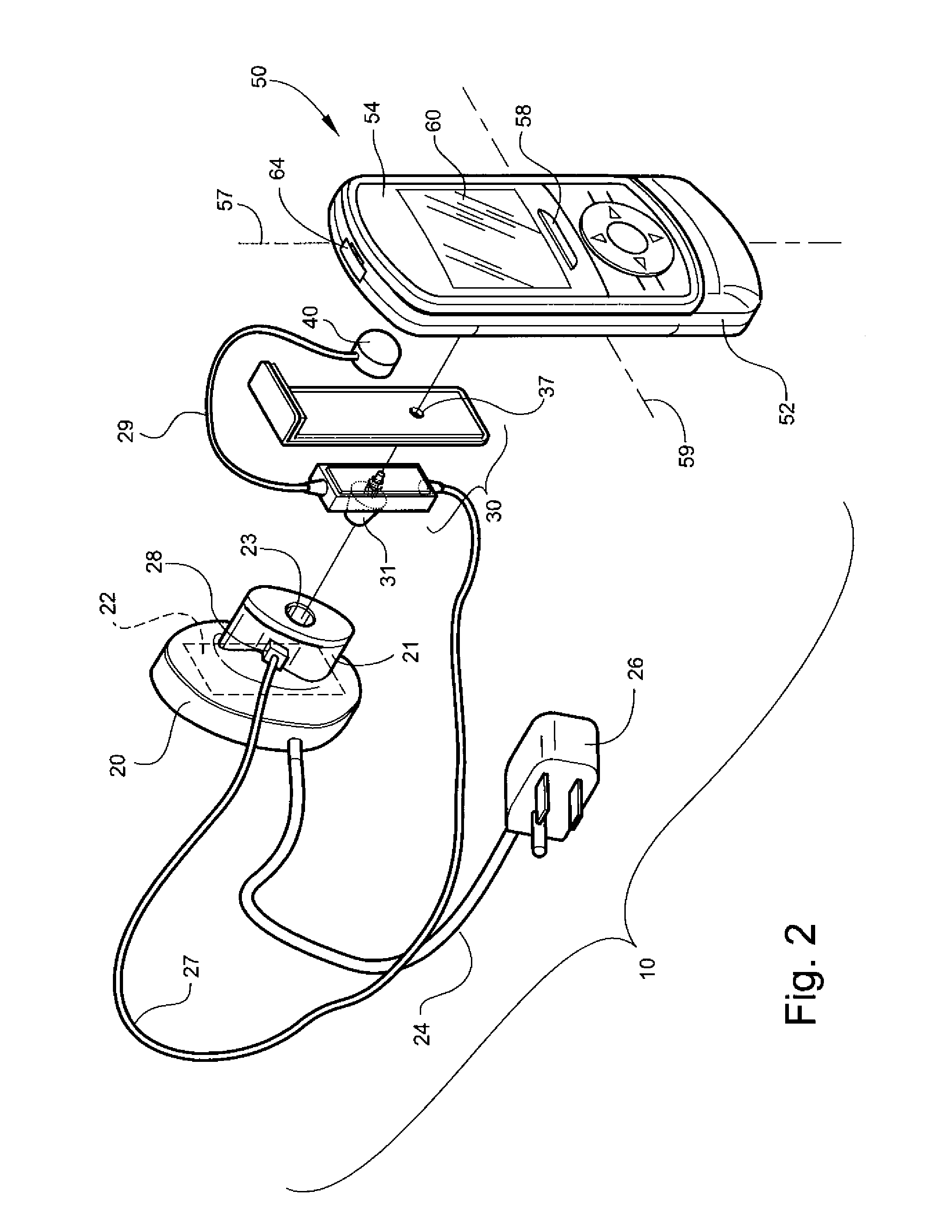 Security device including sensor having an extension