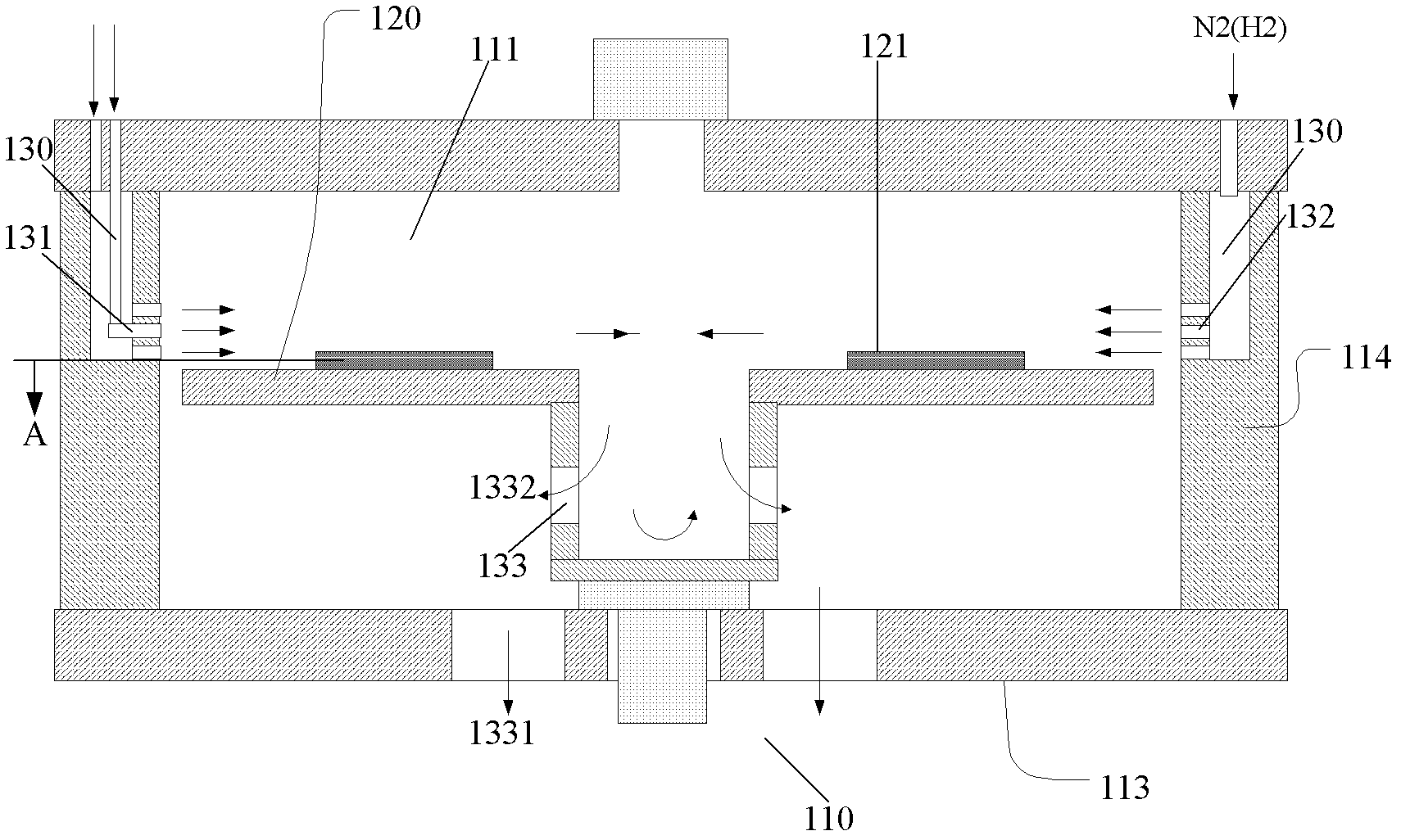 Reaction cavity device and substrate processing equipment with same