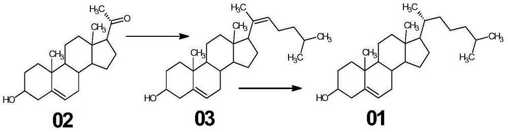 Synthetic method of cholesterol