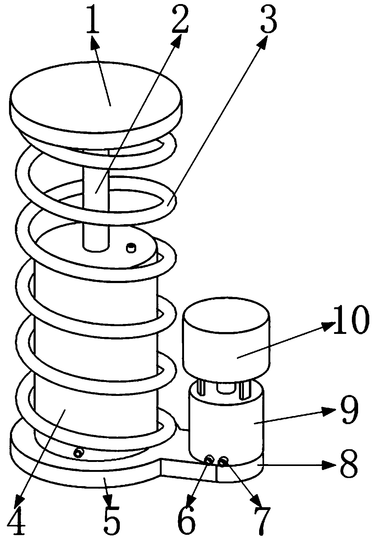 Shock-proof shock absorber based on spiral sheet