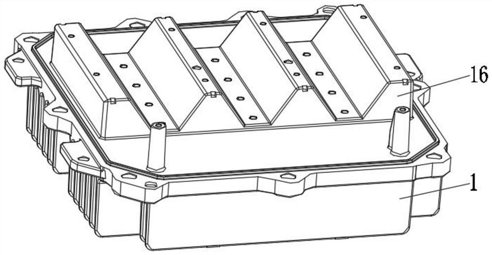 New energy automobile controller integration device based on V-shaped groove heat dissipation