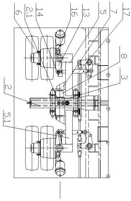 Width-adjustable suspension mechanism of semitrailer