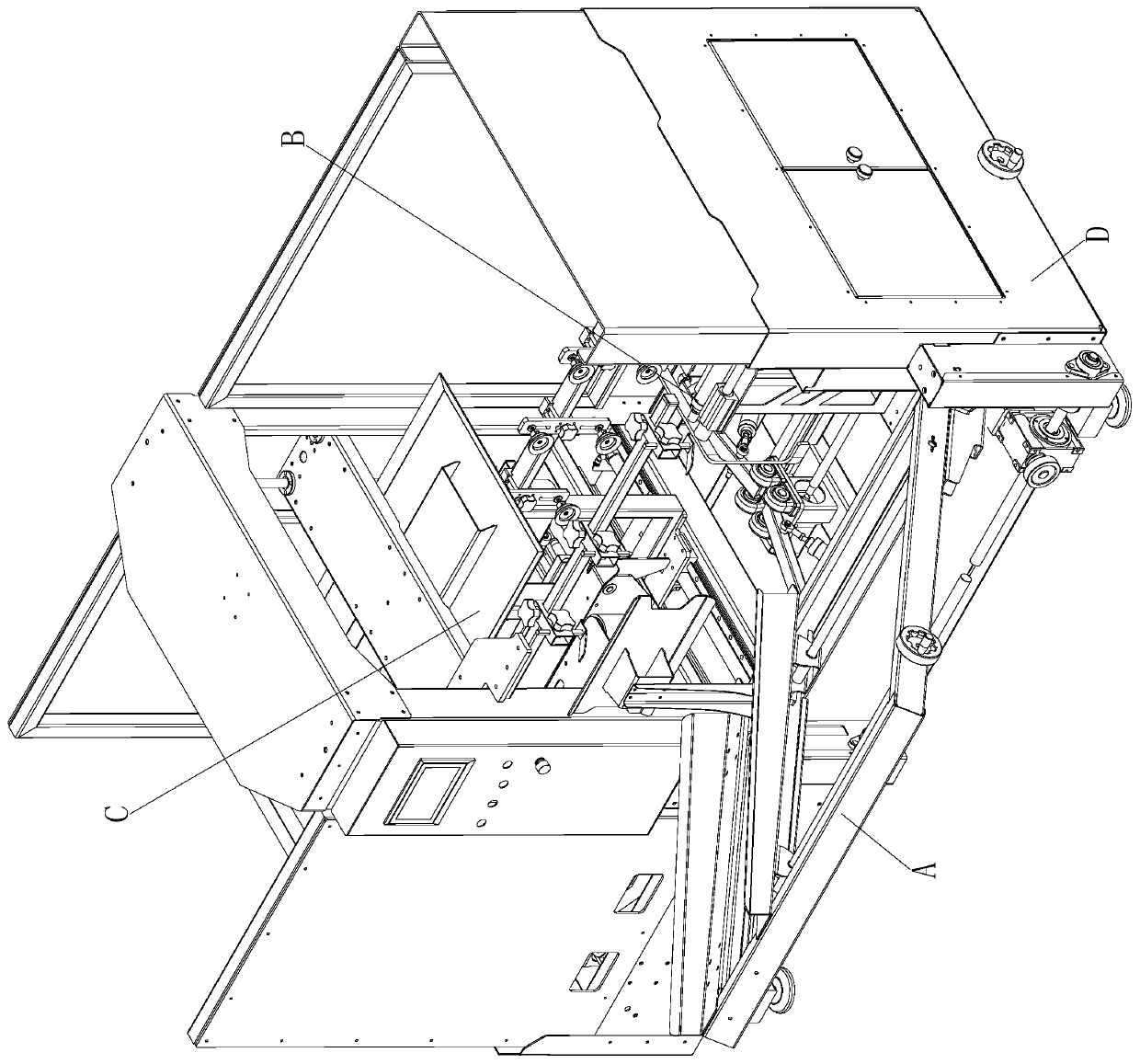 Automatic box-opening and bottom-sealing machine