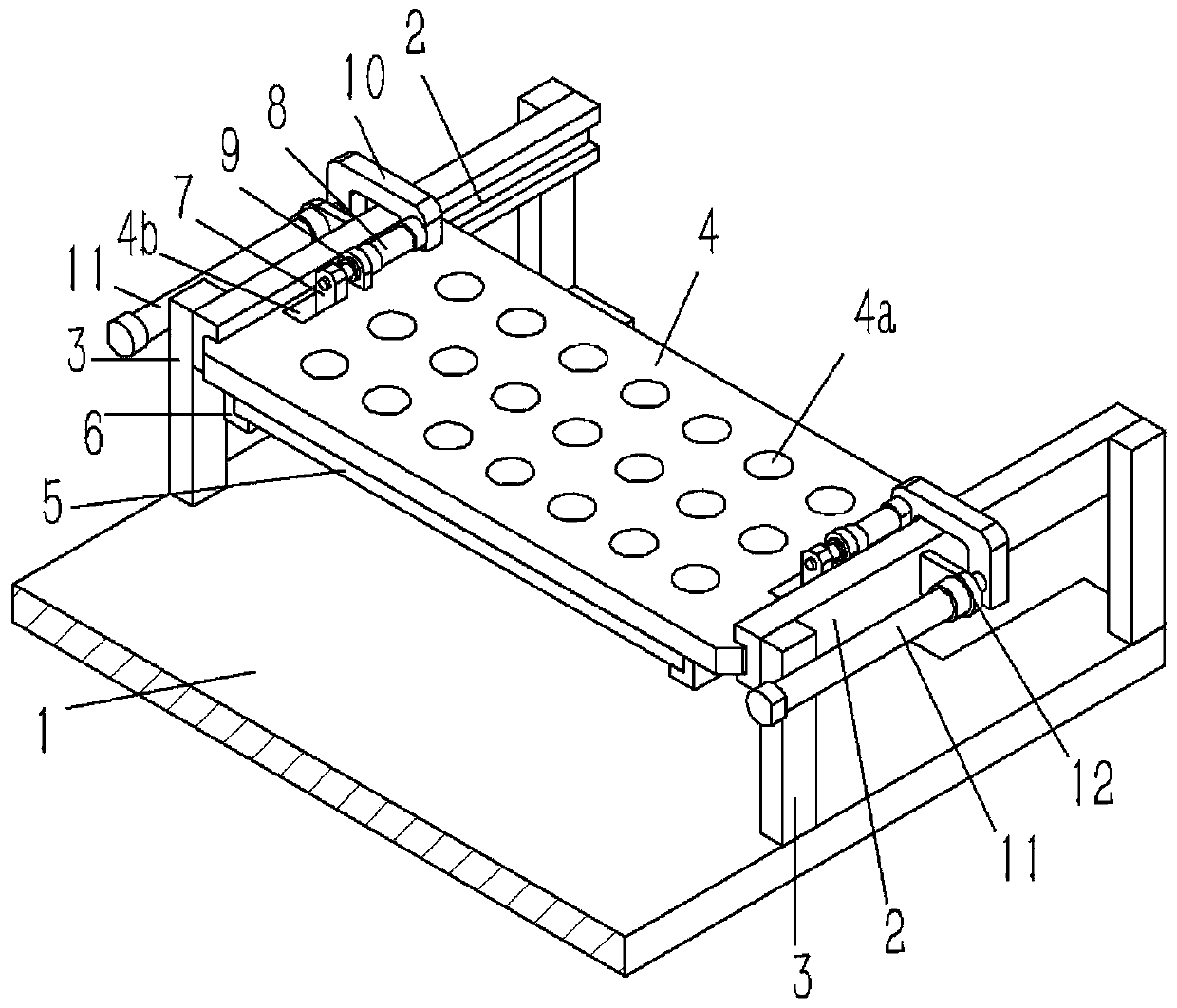 Automatic discharging device for combined foot pad injection mold