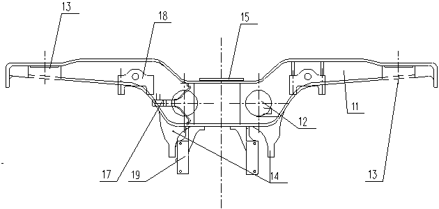Transverse-drive bogie with built-in axle box