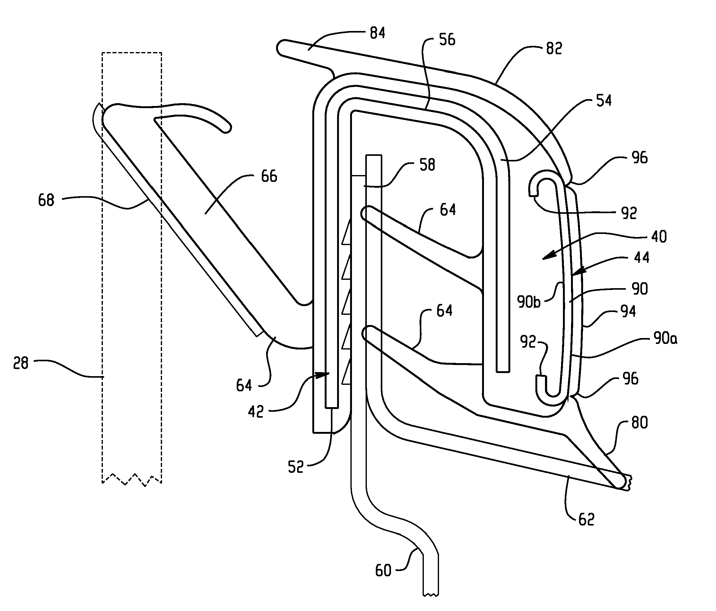 Integrated metal cosmetic strip to outerbelt, glass run, and upper reveal