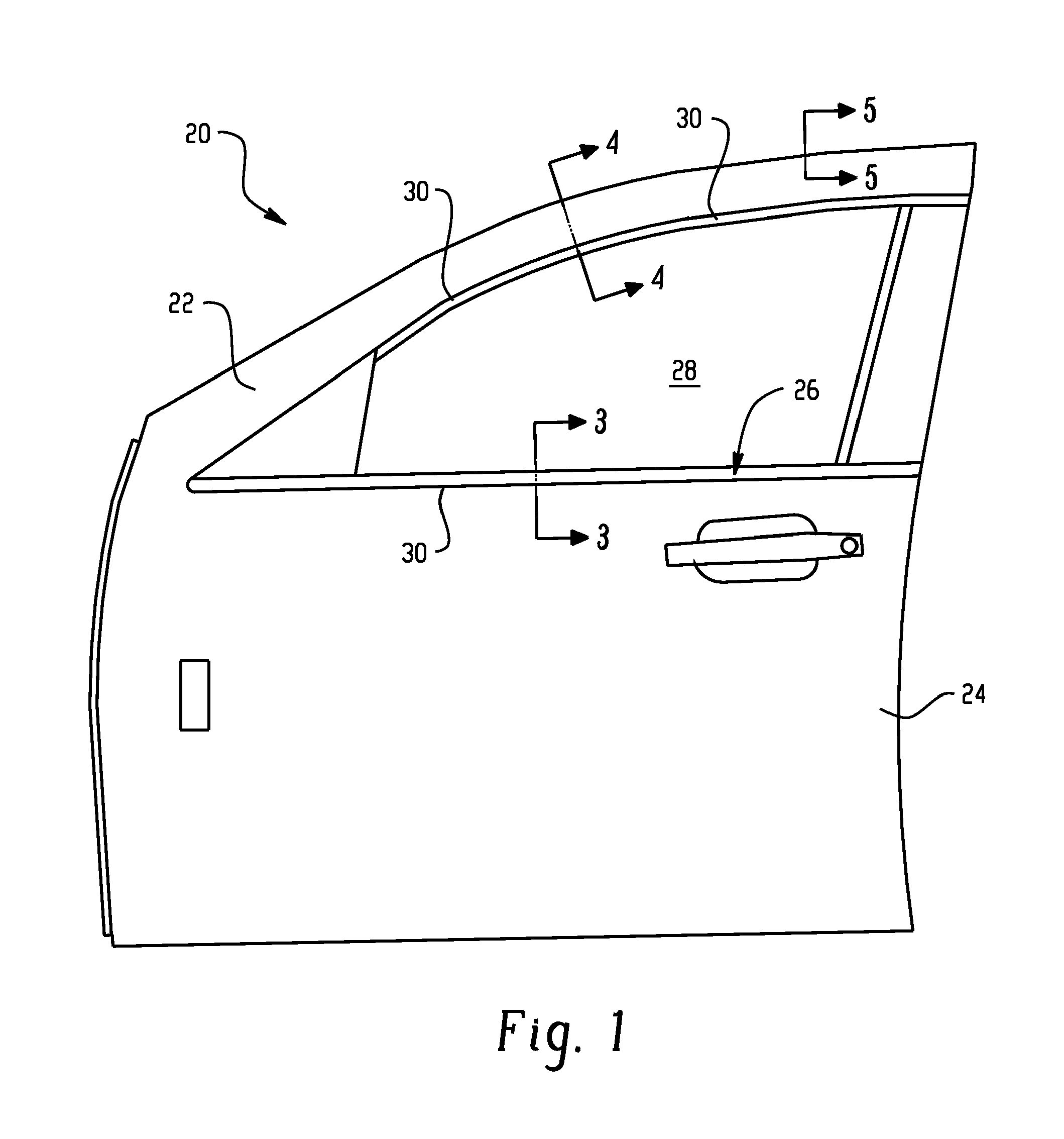 Integrated metal cosmetic strip to outerbelt, glass run, and upper reveal