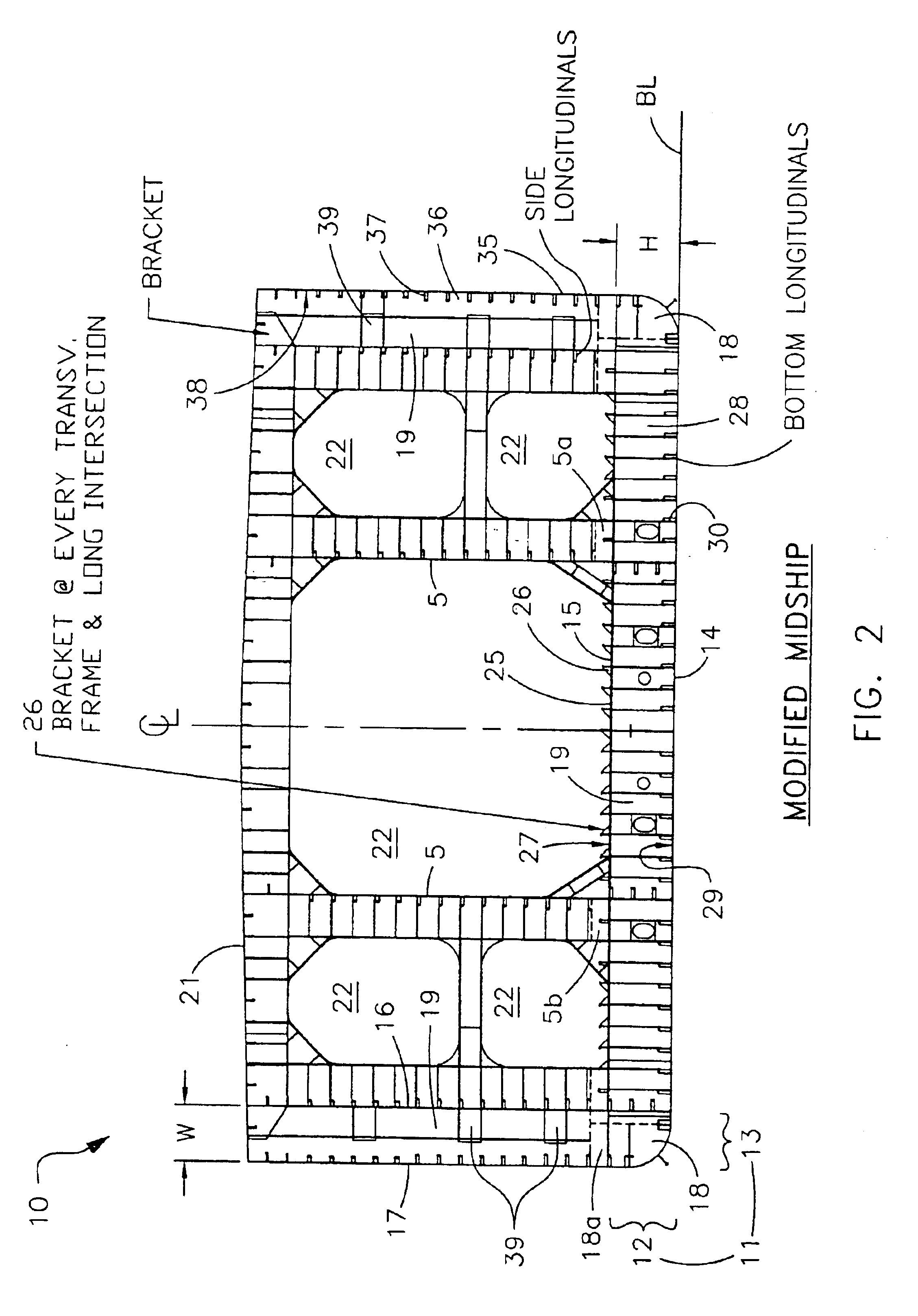 Rebuilt double hull tanker and method of rebuilding an existing single hull tanker into a rebuilt double hull tanker