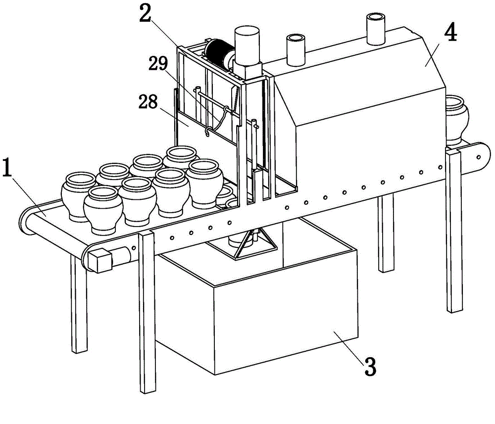 Lime water smearing device for outer walls of wine jars