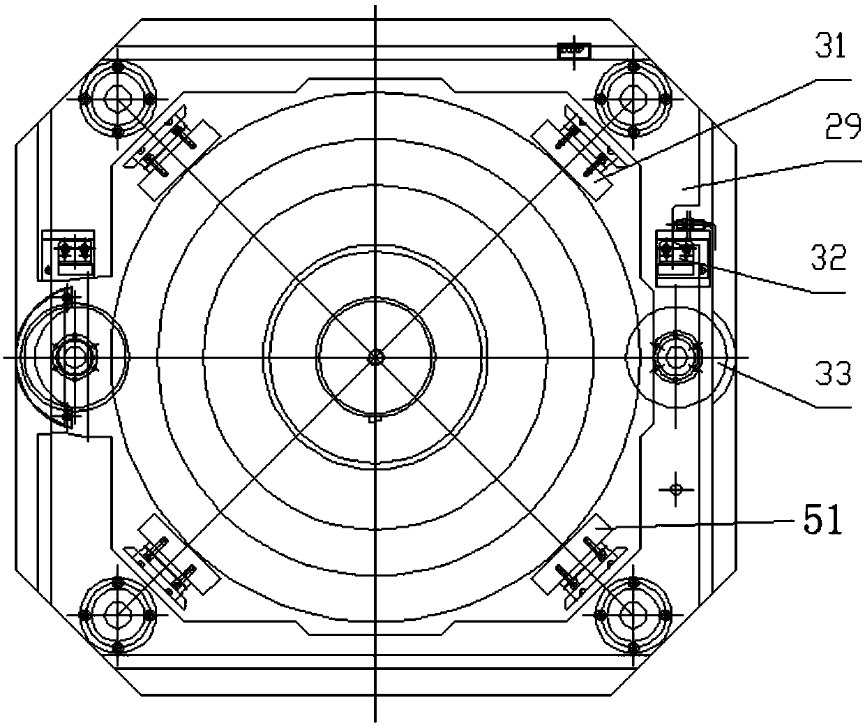 Blank material table for high-speed notching machine