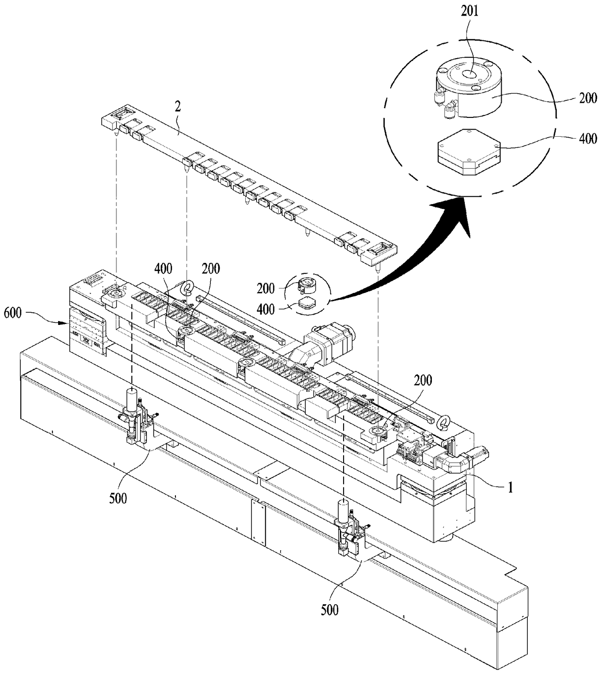 Clamping device of probe unit used for display panel detection