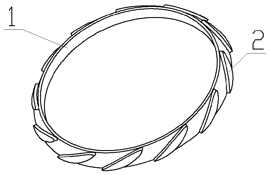 Sealing ring with flow guiding blades in centrifugal pump