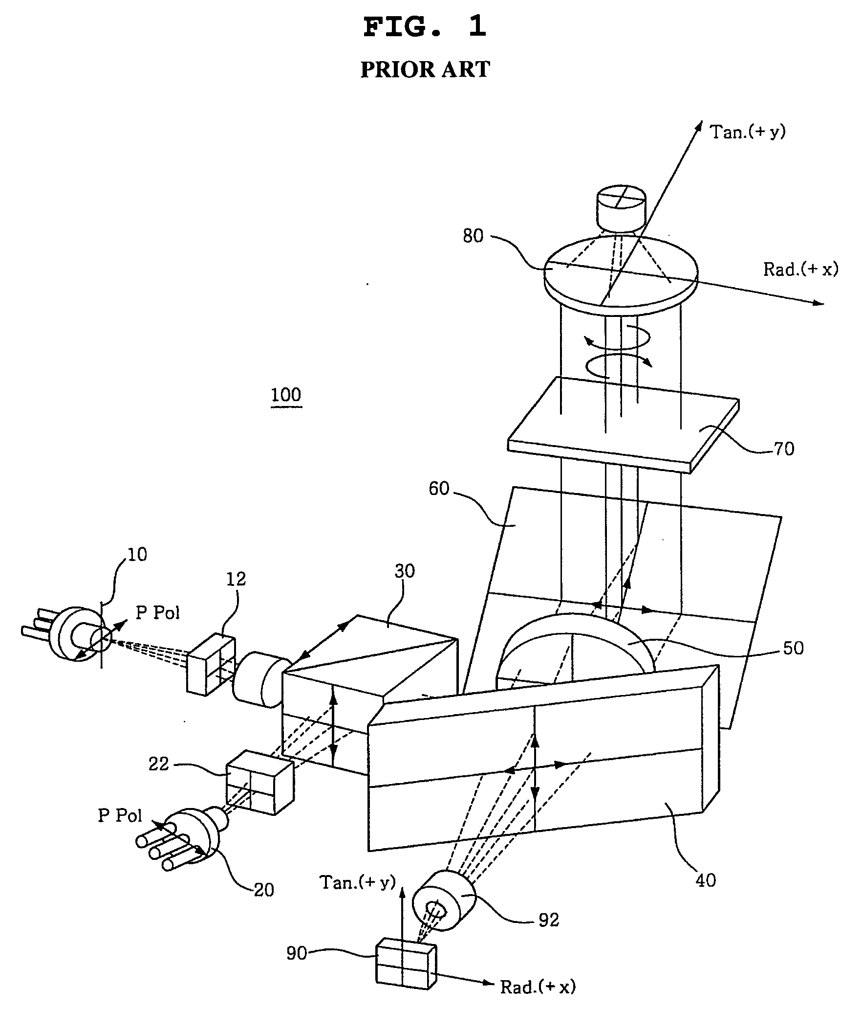 Optical pickup device with phase shift mirror