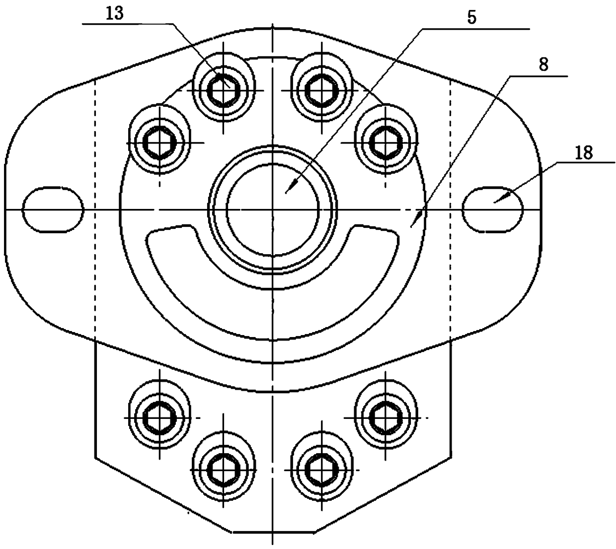 Coupling gear spiral rotor pump