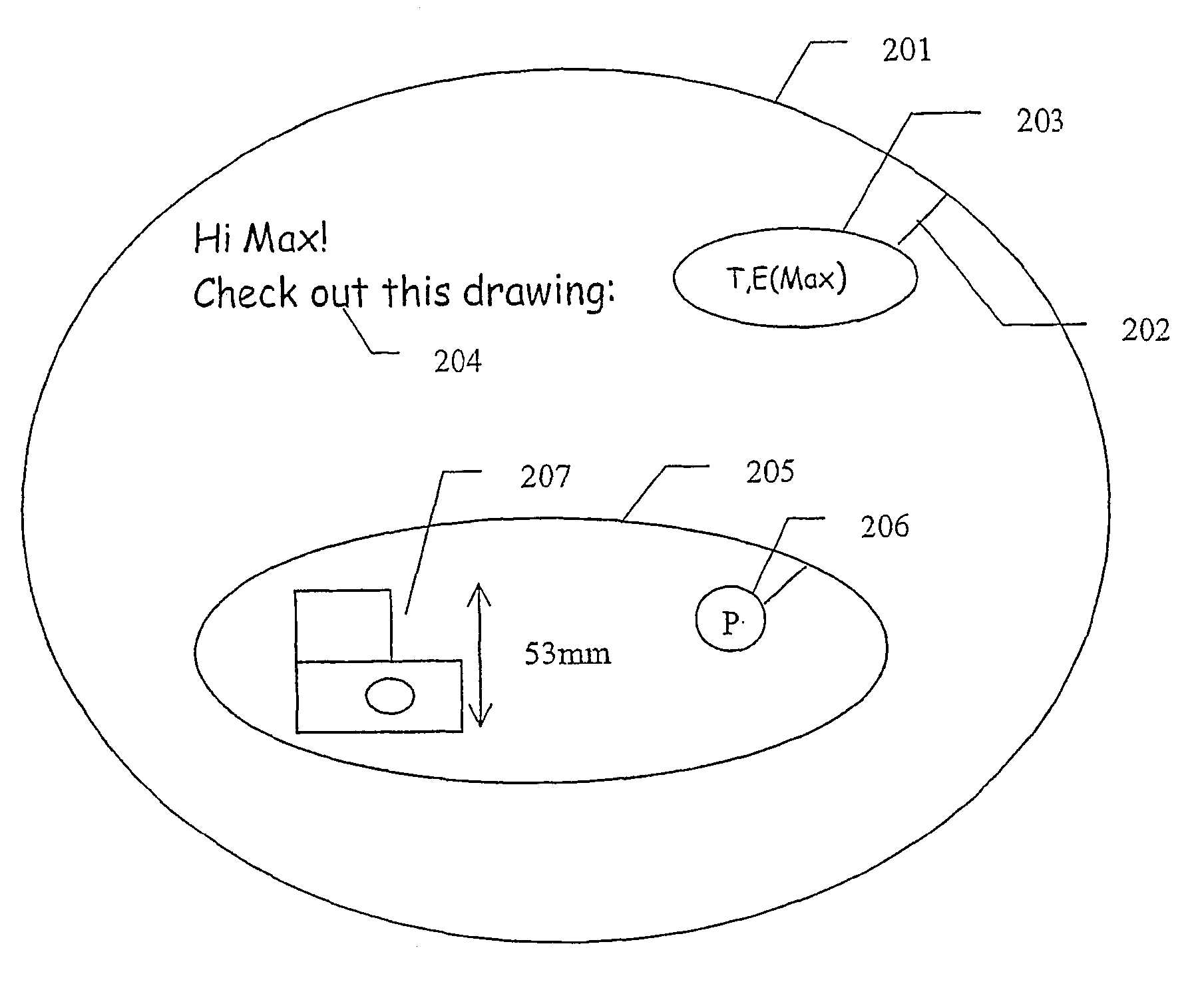 Method and arrangement for identifying and processing commands in digital images, where the user marks the command, for example by encircling it