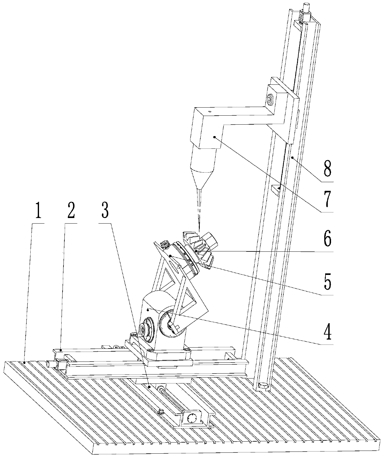 An adjustable fixture for repairing bevel gears by laser cladding