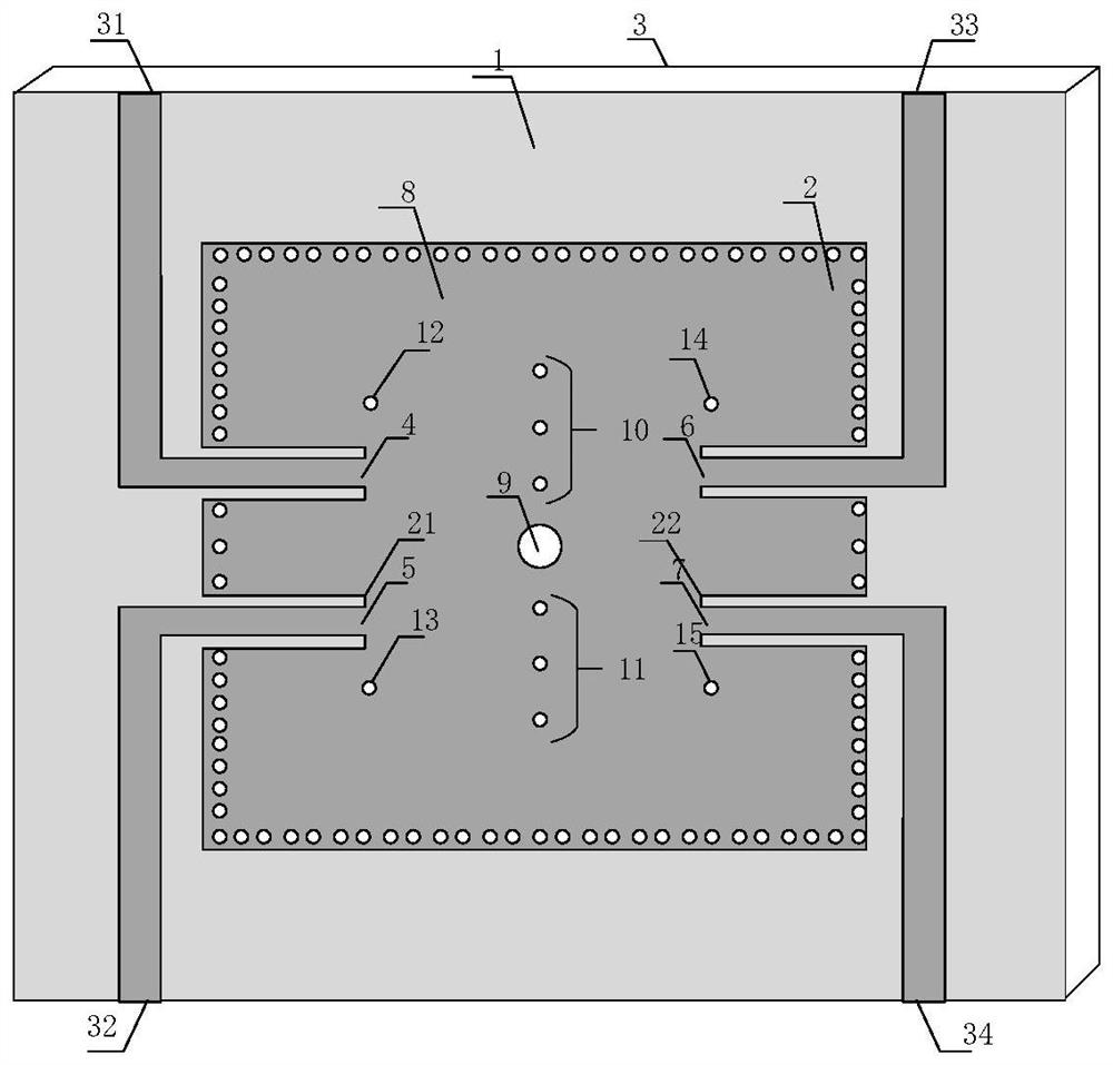 Balance band-pass filter based on single-disturbance one-cavity multimode SIW