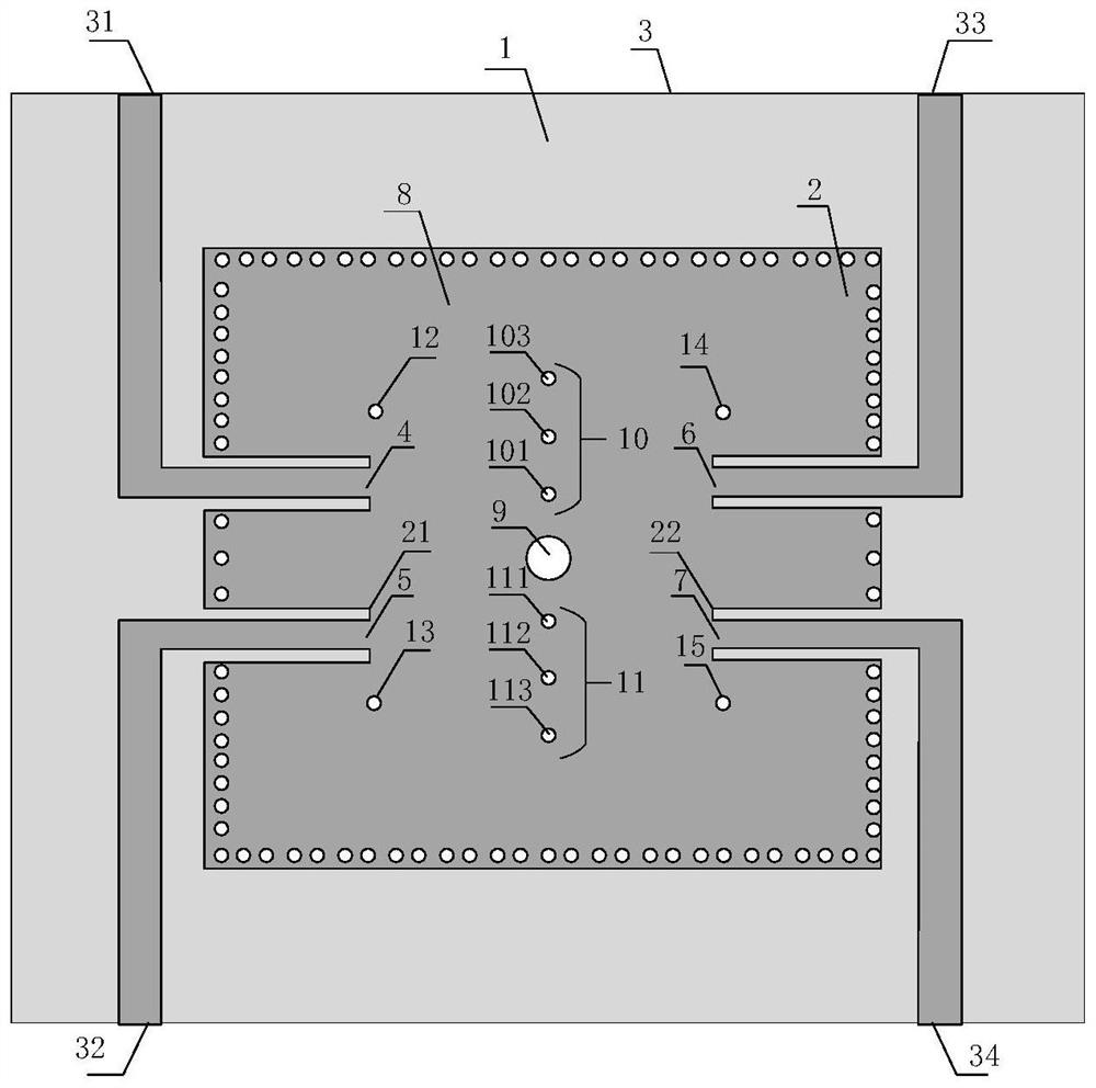 Balance band-pass filter based on single-disturbance one-cavity multimode SIW