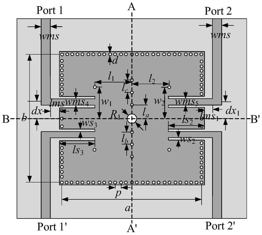 Balance band-pass filter based on single-disturbance one-cavity multimode SIW