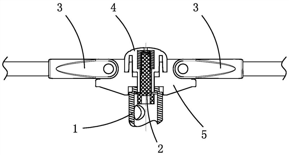 Tent pan head structure with connecting pieces of variable included angles