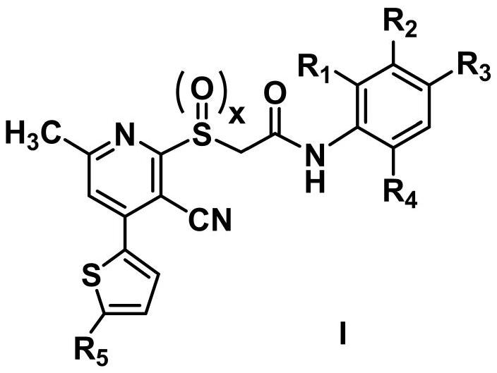 Acetylamine derivative containing thienyl pyridine and sulfur group and preparation method and application thereof