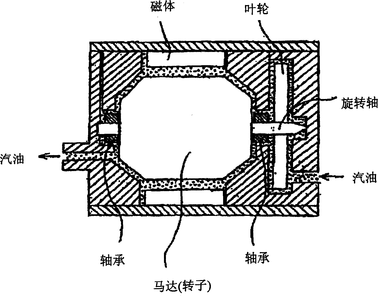 Abrasion-resistant bearing of motor type fuel pump