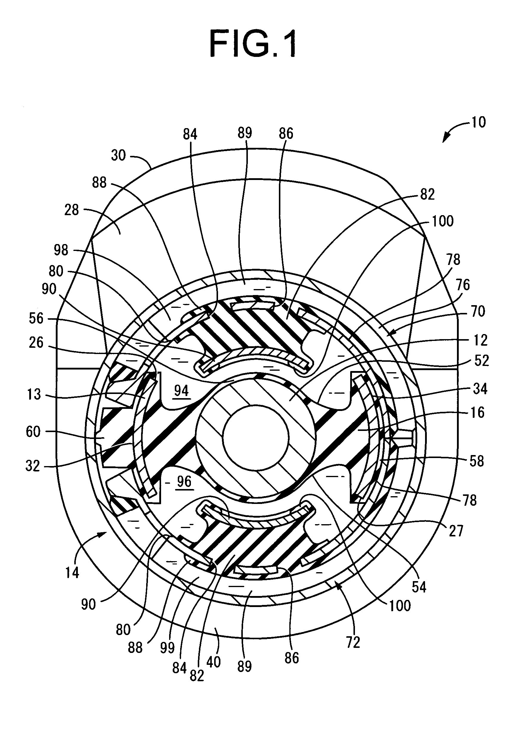 Fluid filled cylindrical vibration damping device