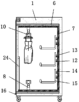 Clothes wardrobe with drying function and internal air ventilating improving effect