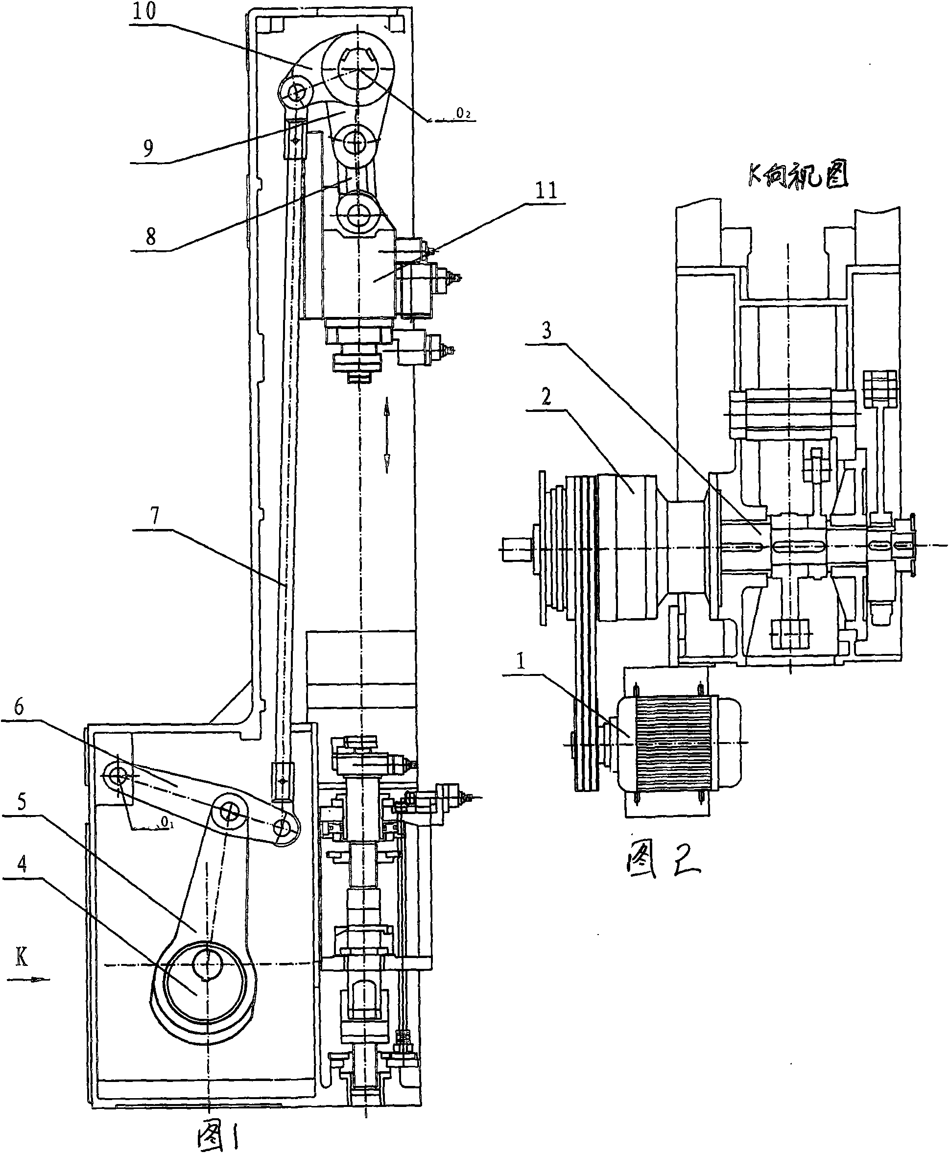 Transmission mechanism for pressure mechanism of upper slide block of forming machine