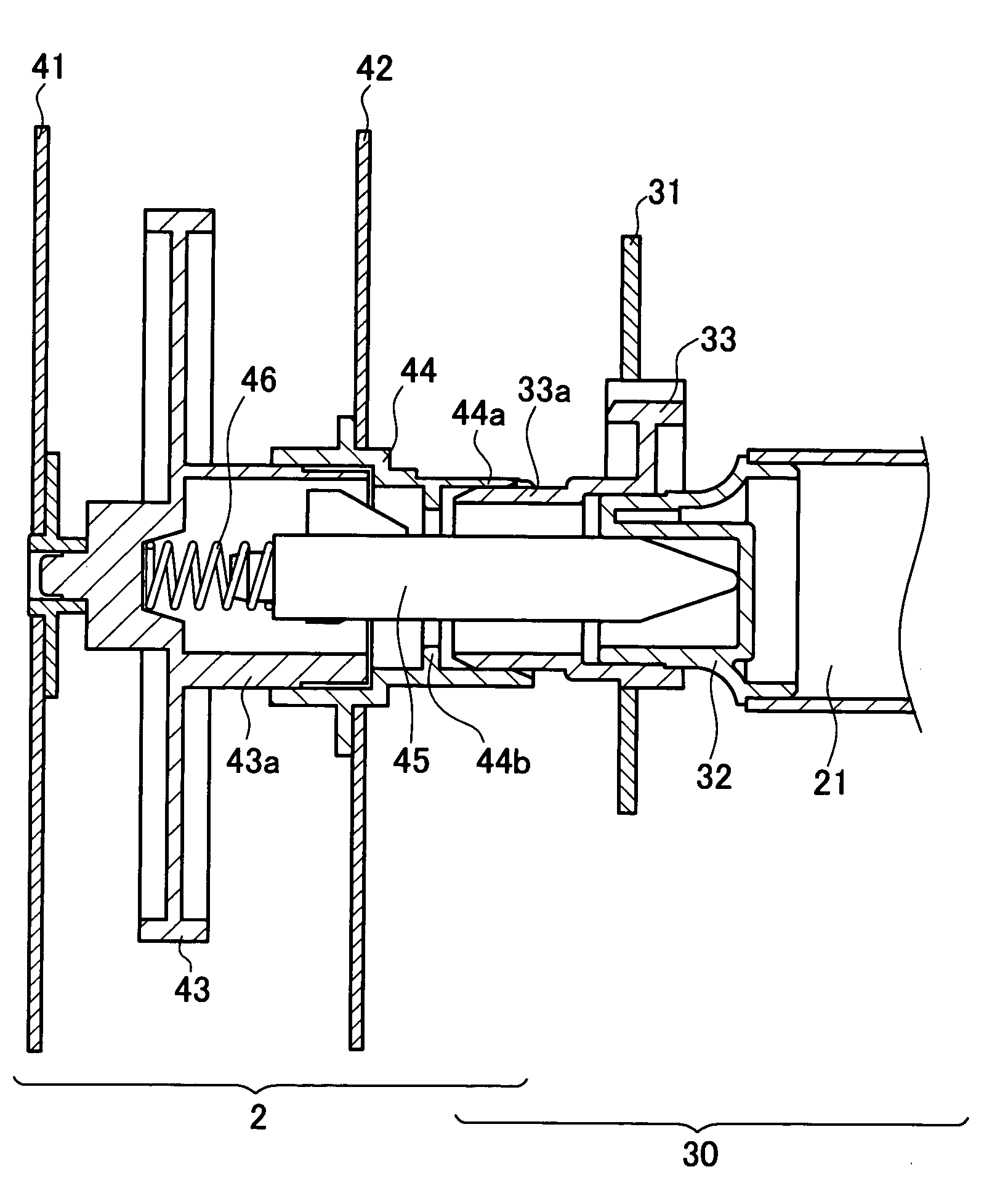 Image forming apparatus with a removable process unit capable of securing rotation transmission accuracy without stressing a holding portion despite shaft misalignment