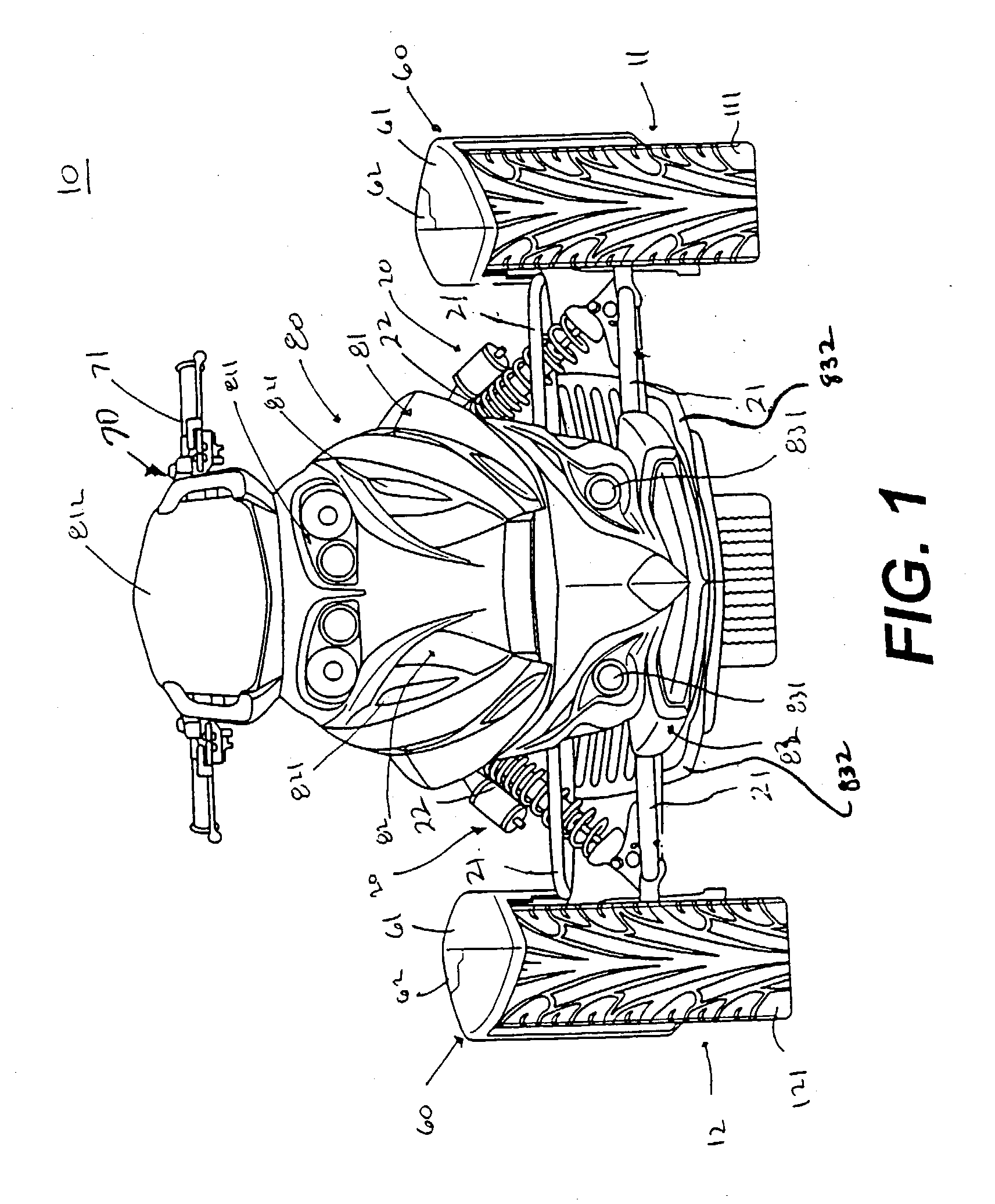Three-wheeled vehicle with a continuously variable transmission
