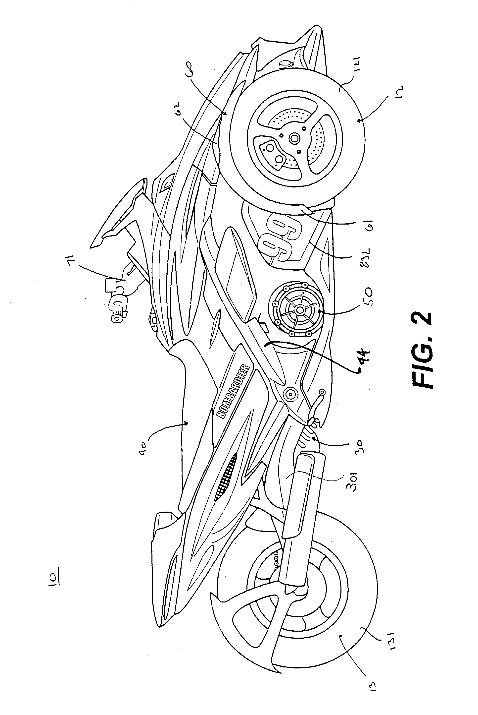 Three-wheeled vehicle with a continuously variable transmission