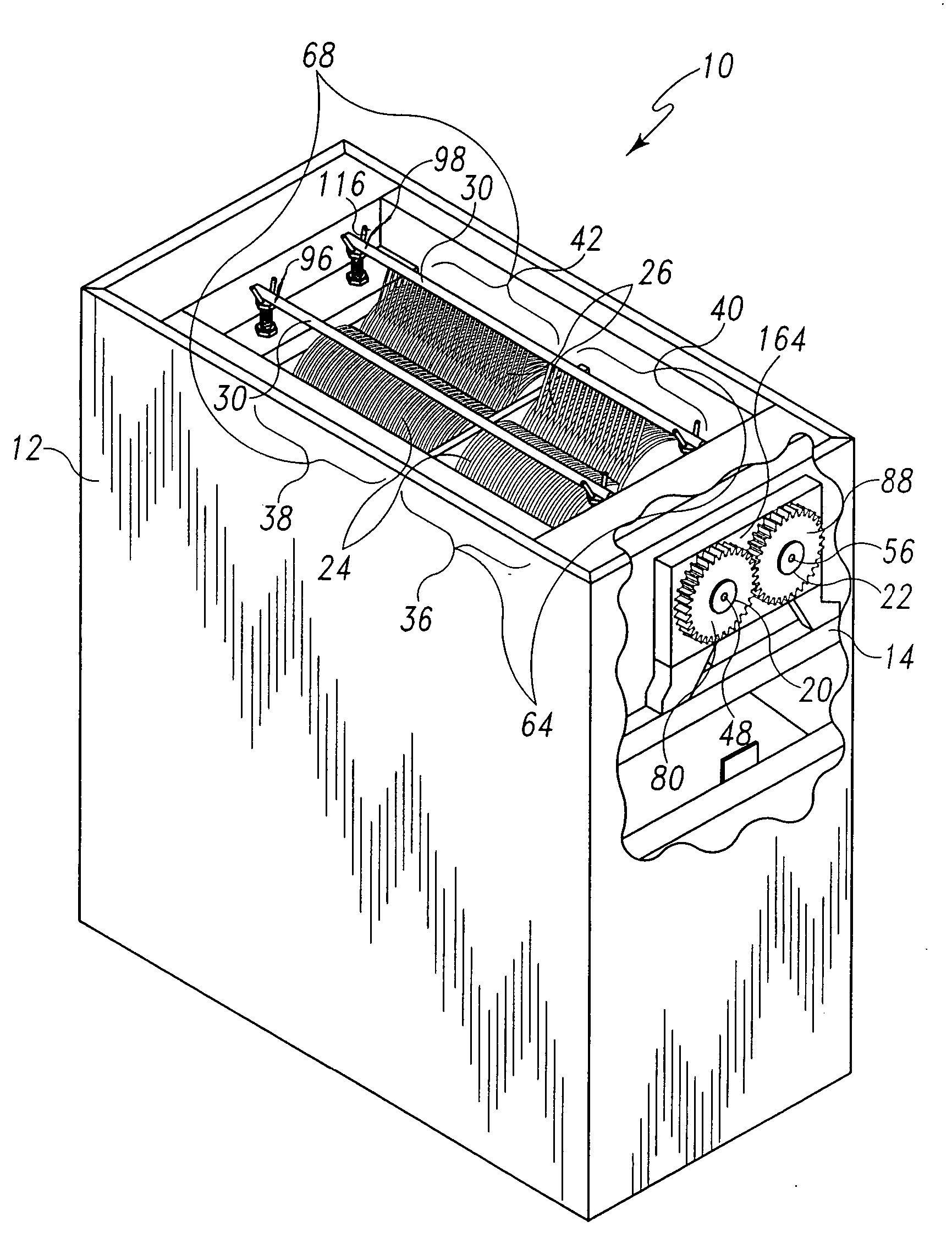 Food processing apparatus for forming strips, slices and cubes