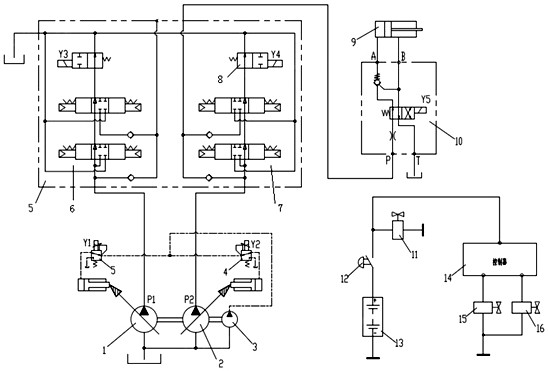 Quick-change hydraulic system capable of automatically controlling pressure and flow