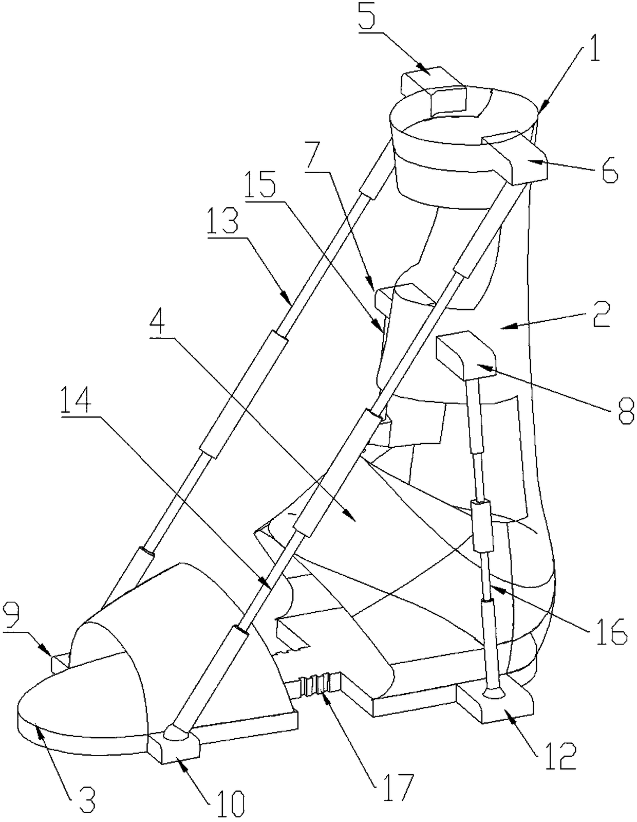 Four-degree-of-freedom ankle joint rehabilitation robot capable of assisting training