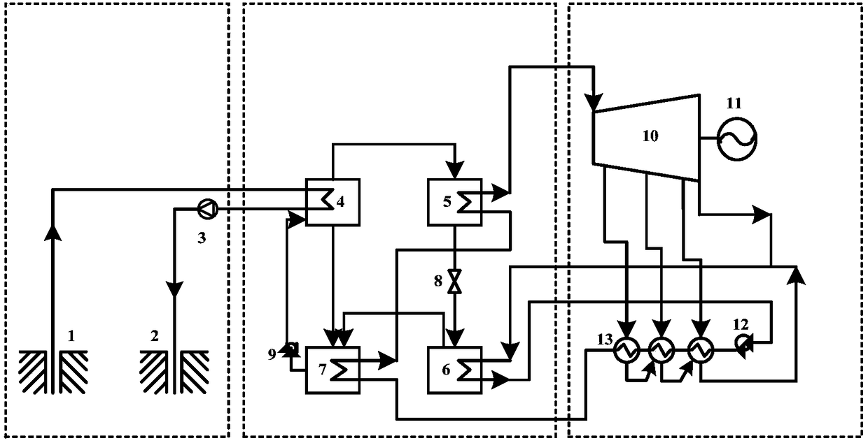 Power generation device and method for elevating grade of geothermal energy by using absorption heat pump