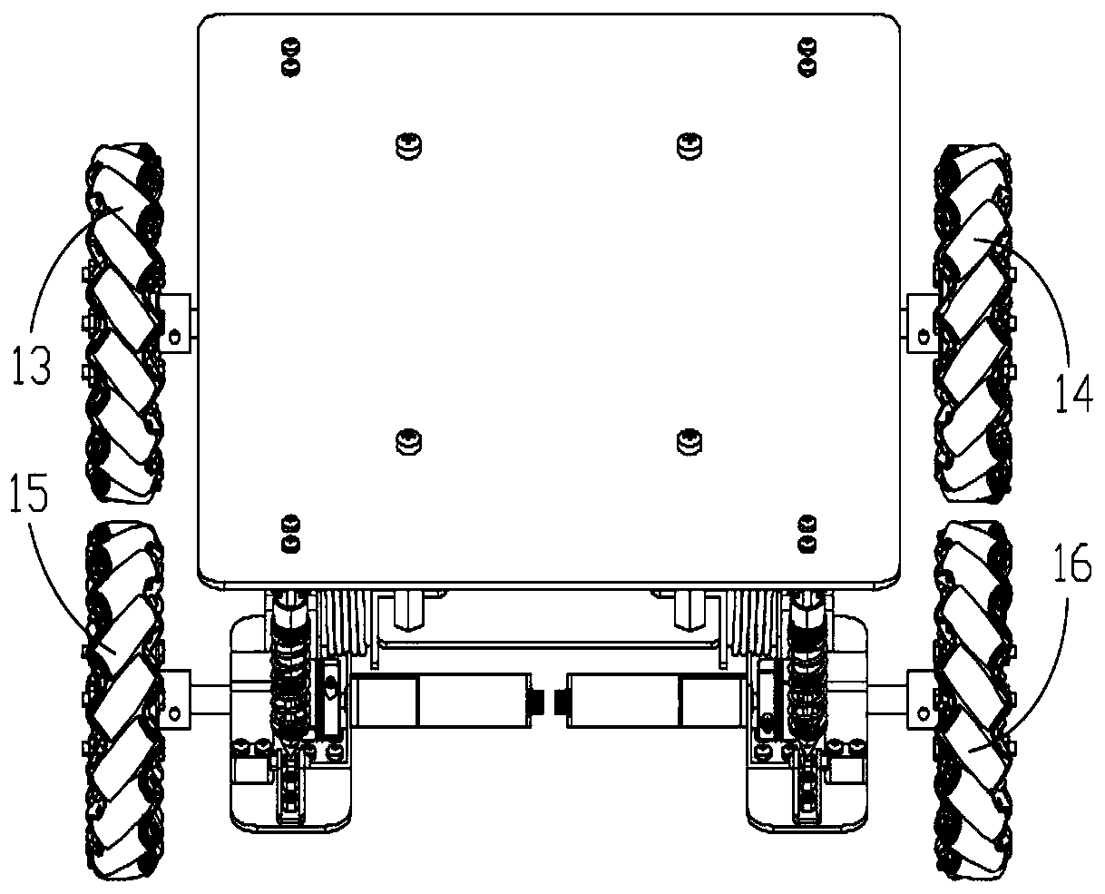 Independent suspension structure of Mecanum wheel omni-directional mobile robot