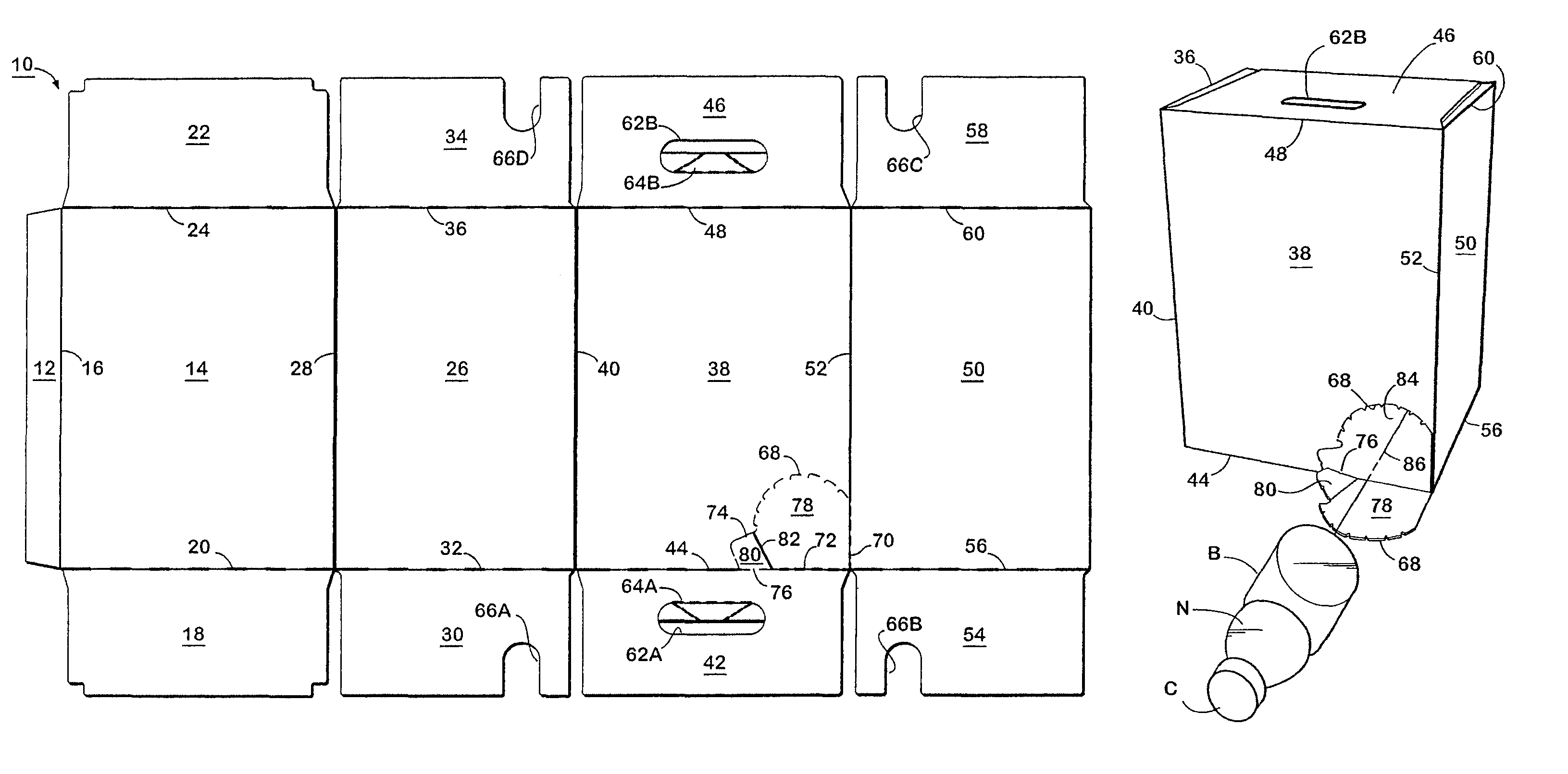 Carton with top dispensing feature