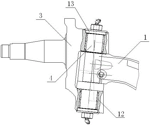 Front axle assembly of automobile drum brake