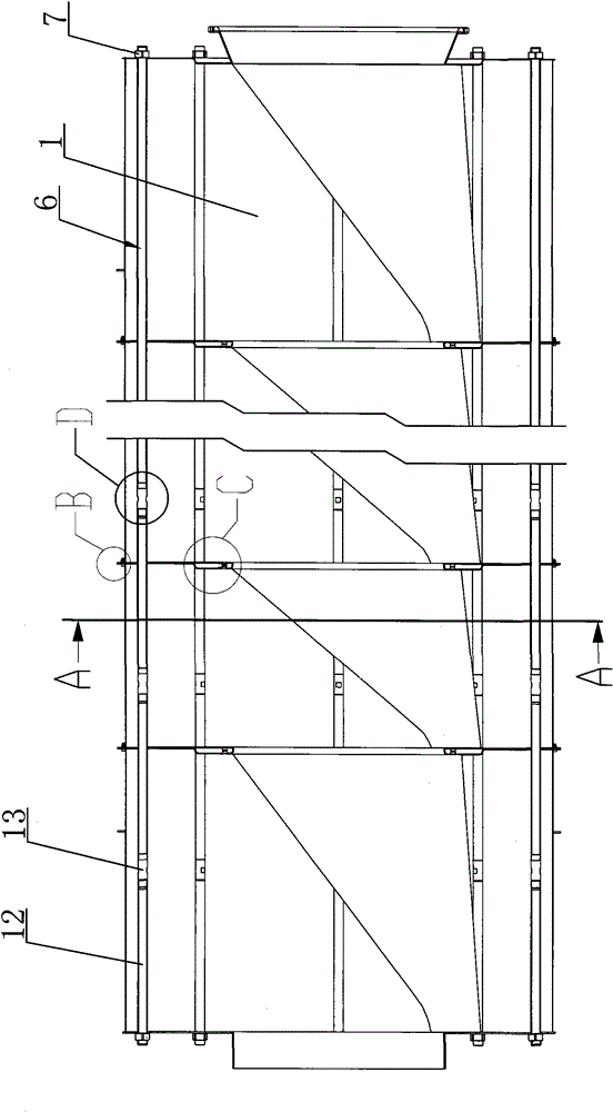 Connecting structure for washing cabins in tunnel washing machine