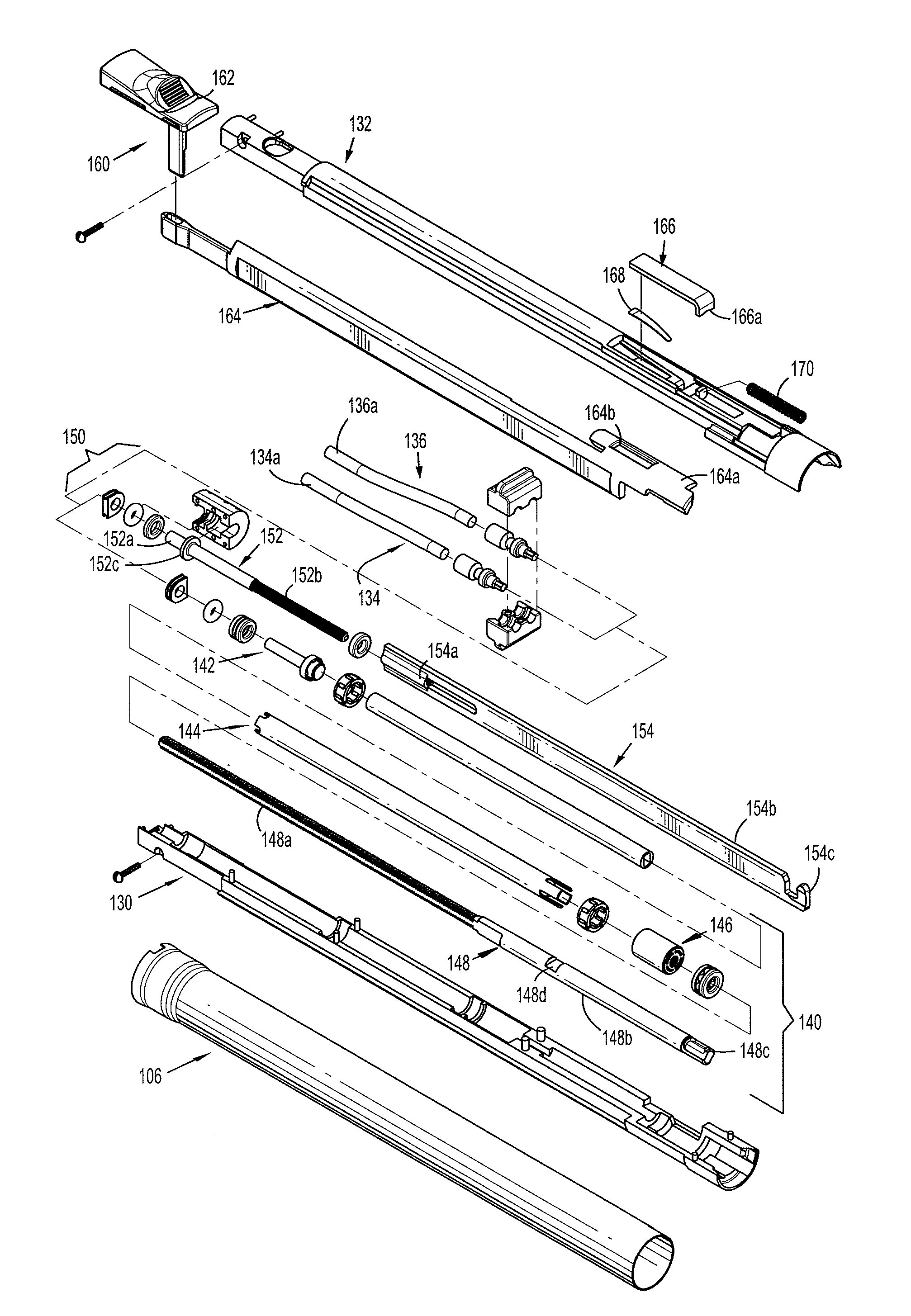 Adapters for use between surgical handle assembly and surgical end effector